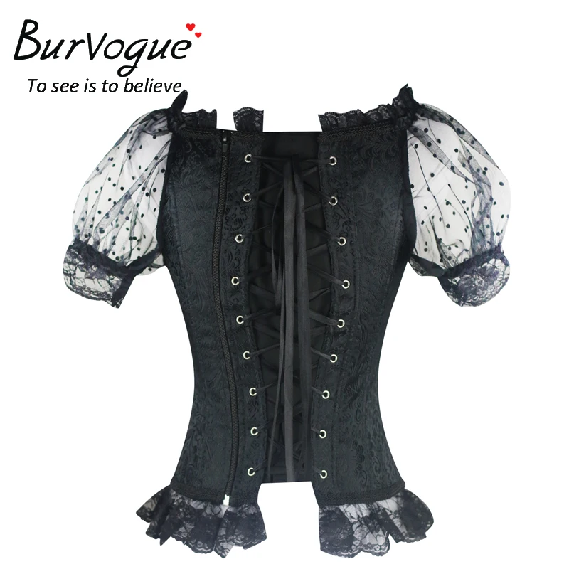 Burvogue 2018 утягивающий корсет для талии под грудь стимпанк Корсеты тренерский топы