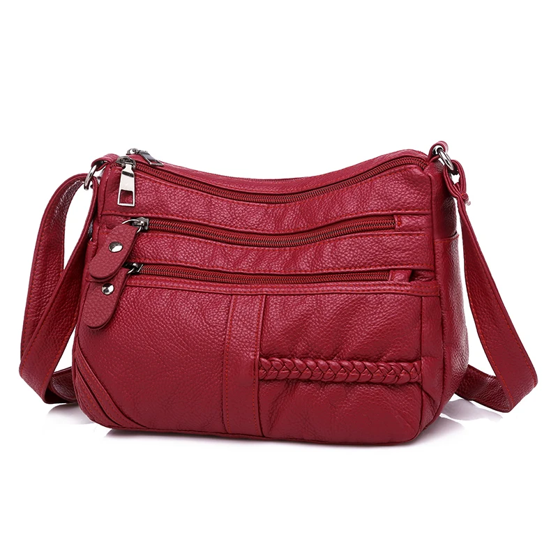  Annmouler Fashion Women Bag Pu Soft Leather Shoulder Bag Multi-layer Crossbody Bag Quality Small Ba