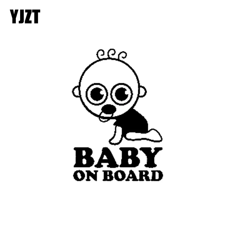 

YJZT 7.4CM*11CM BABY ON BOARD Cute Baby Car Decal Vinyl Sticker Black/Silver C10-00735