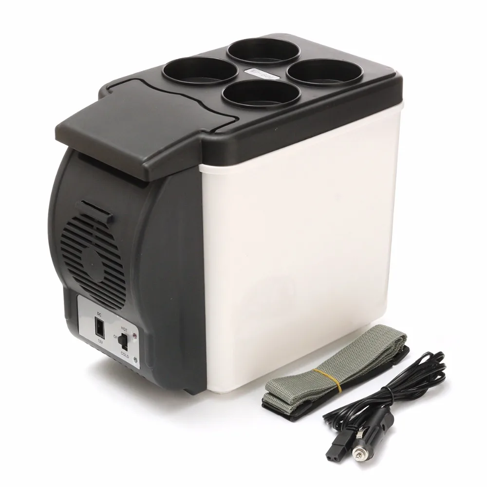 

Portable Car Refrigerator Fridge Cooler Warmer Vehicle Auto Freezer Heat With DC Adapter 12V 6L