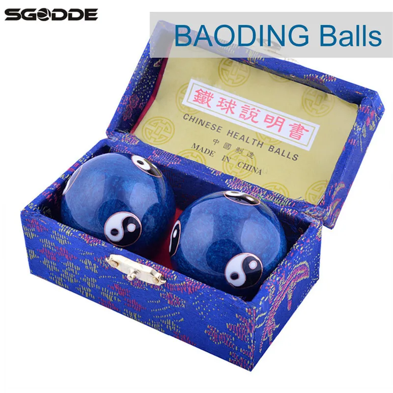 

New Chinese Health Blue Baoding Ball Daily Exercise Stress Relief Handball Therapy Massager Ball Hand Strength Fitness Balls