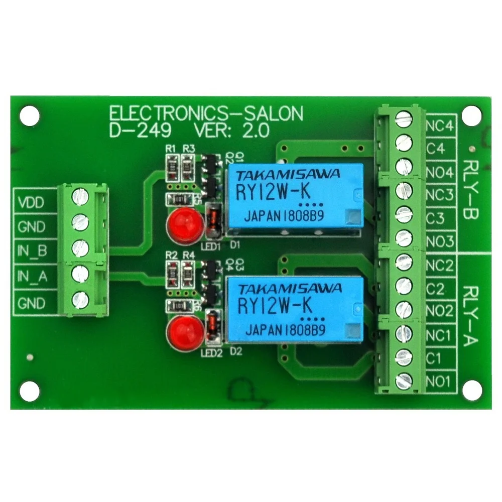 Electronics Salon 2 плата модуля реле сигнала DPDT версия 12 В постоянного тока для Arduino Raspberry