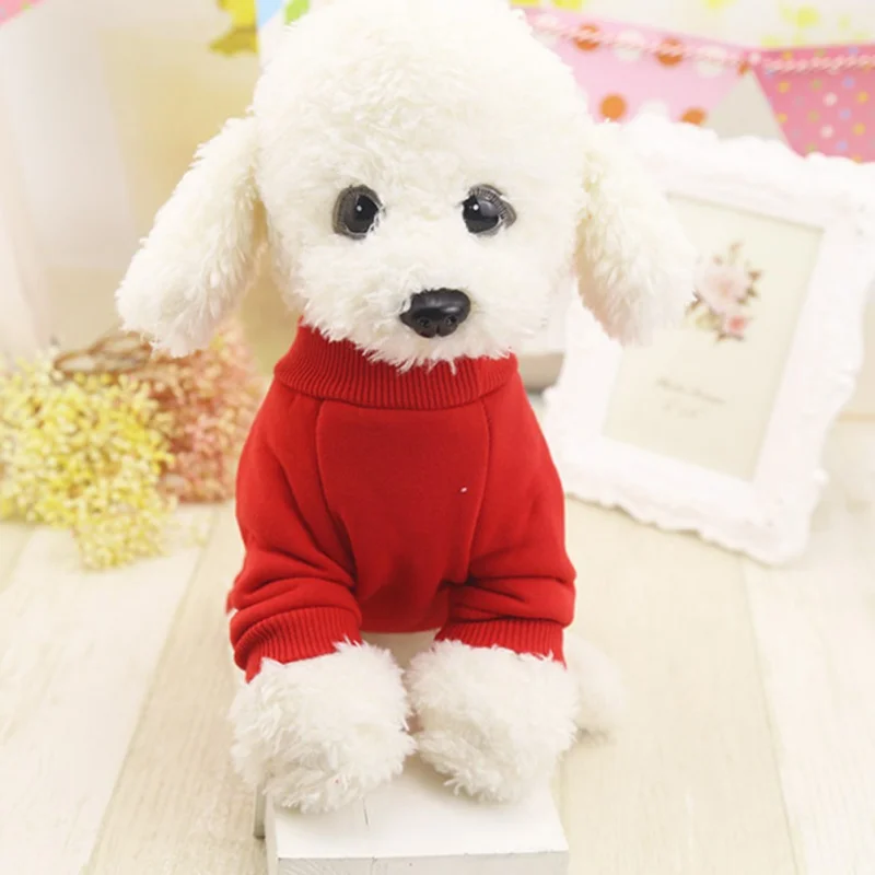 

Pet Cat plus velvet winter clothes solid color sweater two-legged bottoming shirt pet cat dog autumn and winter new clothes