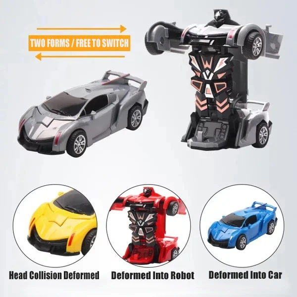 

Big sale Mini cars Transformation Robot Car Combat robot One Step Impact Deformation Vehicles Toy for Children Kids gift
