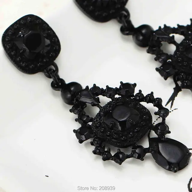 Women's Fashion Earrings Black Resin Earring Sweet Dangle Earring For Women Girl Women's Fashion Earrings Black Resin Earring Sweet Dangle Earring For Women Girl