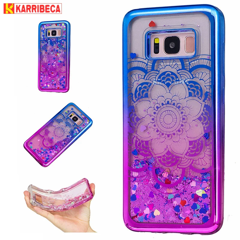 

Luxury electroplated gradient color cover for samsung galaxy s8 case Dynamic liquid Glitter Quicksand shell for samsung s8 case