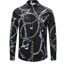 Мужские Повседневное рубашка с длинными рукавами, отложной воротник хлопок