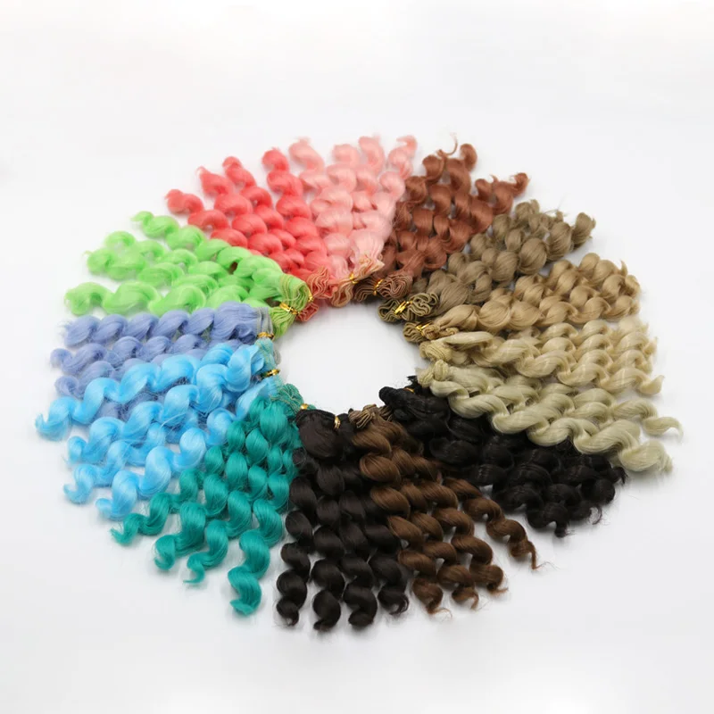 Toy wigs doll wigs doll accessories Msiredoll bjd wig Accessories 1piece 15*100CM doll hair for 1/3 1/4 1/6 1/12 Curly doll hair bjd wig diy