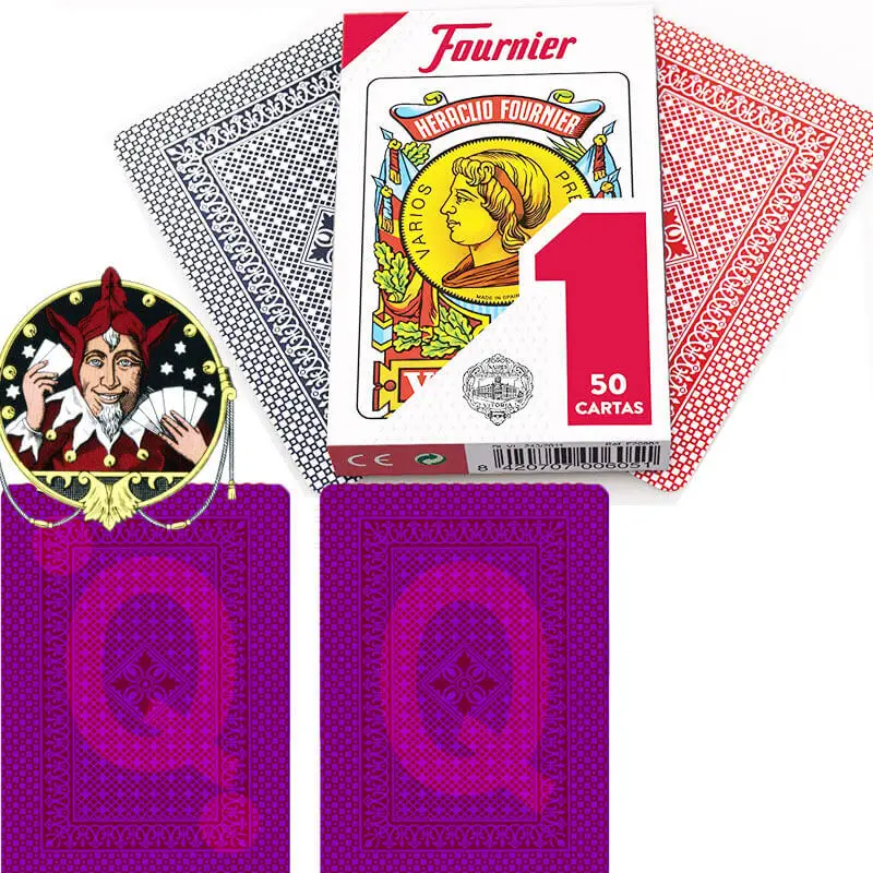 Испанские Fournier NO1 невидимые чернила помеченные обман покерные игровые карты для ИК солнцезащитные очки и УФ контактные линзы - Цвет: 1 Red 50 Cartas