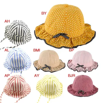 

Baby Beach Cap Fisherman Hat Baby Girl Sun Hat Cotton Children Kids Baby Summer Hat Dot Girls Hats