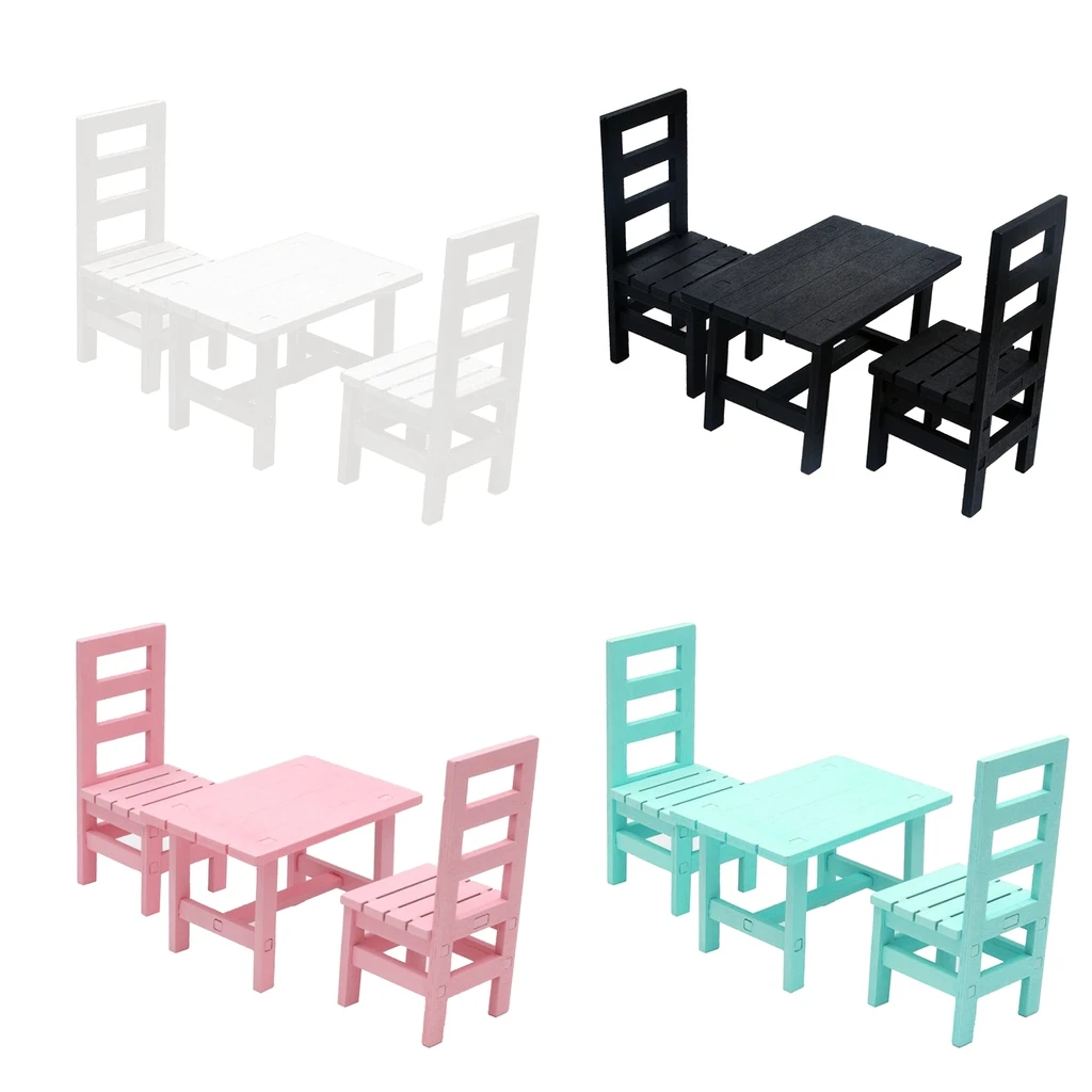 Miniature Wood Dining Table Chair Furniture Set for 1:6 Dollhouse Kids Pretend Play Toys Miniature Wood Dining Table Chair Furniture Set for 1:6 Dollhouse Kids Pretend Play Toys