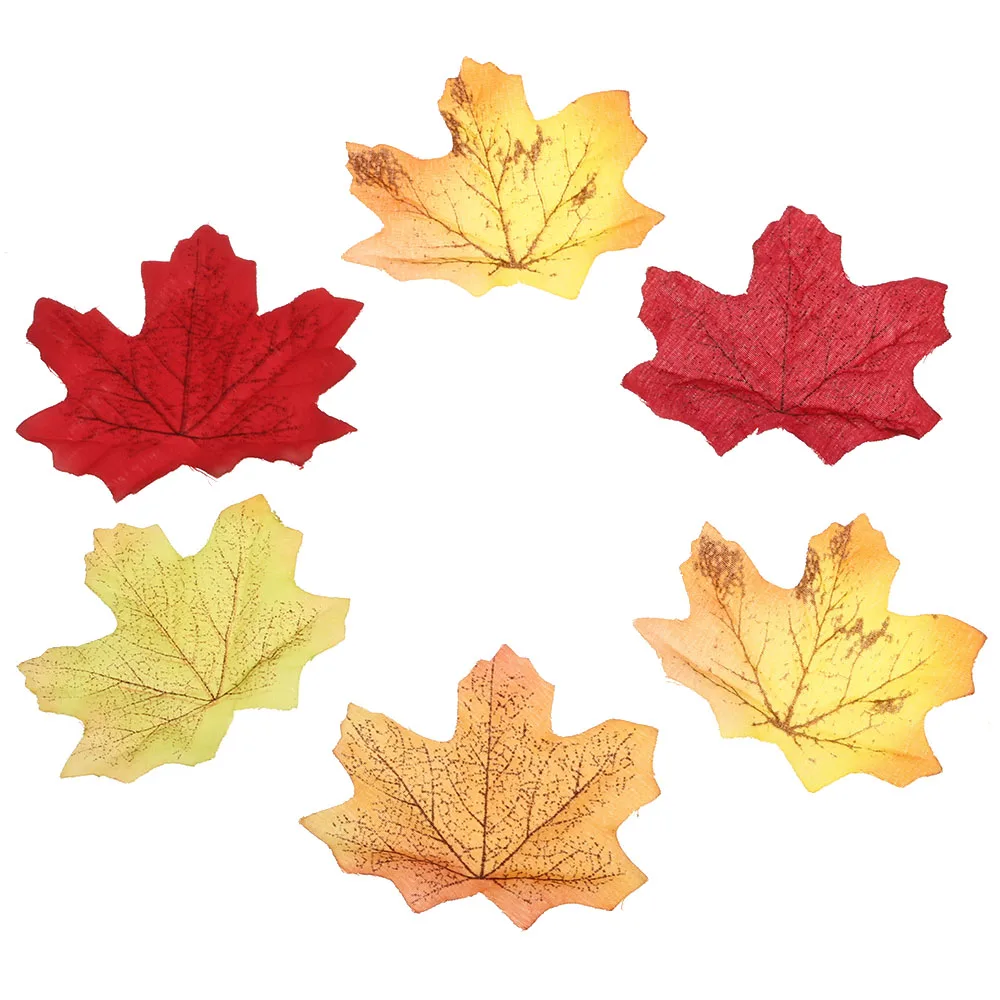 

50Pcs 8cm*8cm Colorful Nice Artificial Fall Silk Leaves Autumn Maple Leaf Decorations Wedding Party Decor DIY Craft Leaf Garland