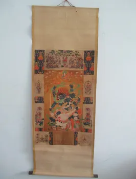 

Rare old tibetan buddha paper painting , collect antique painting about tibet Thangka Big size :69 * 28 inch A0003