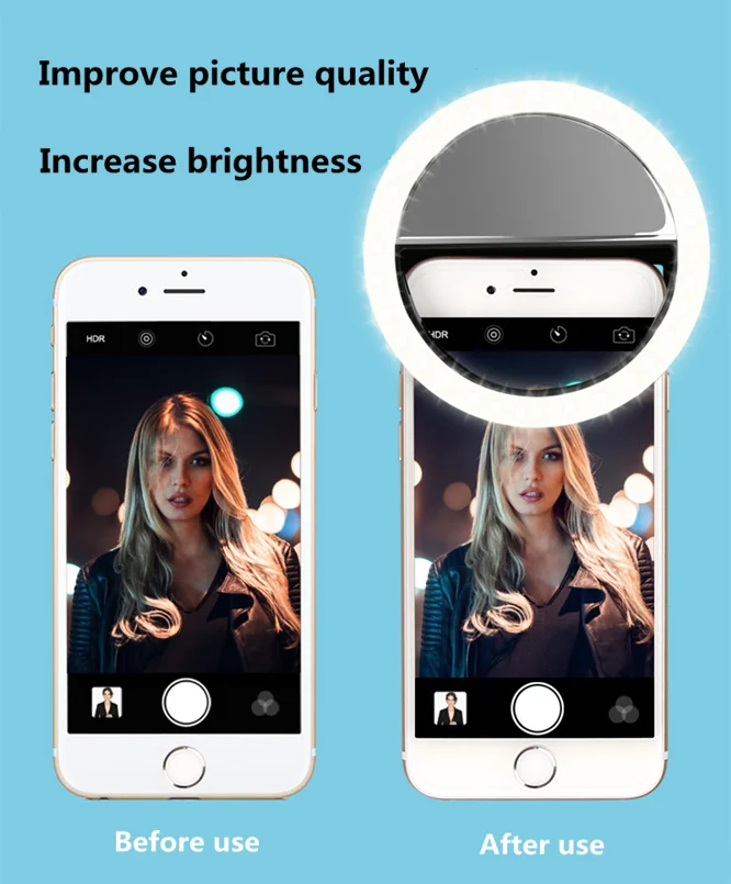 10 шт. USB зарядка селфи портативная вспышка Led камера телефон фотография кольцо свет для улучшения фотографии для iPhone смартфон