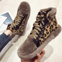 Bimolter Kid Suede Shoes Warm Long Plush Ankle Boots Winter Fashion Leopard snow boots warm british Lace up Boots Booties NA019 Bimolter Kid Suede Shoes Warm Long Plush Ankle Boots Winter Fashion Leopard snow boots warm british Lace up Boots Booties NA019