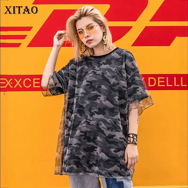 [XITAO] 2019 новый европейский Wtreetwear с коротким рукавом леопардовая модная футболка
