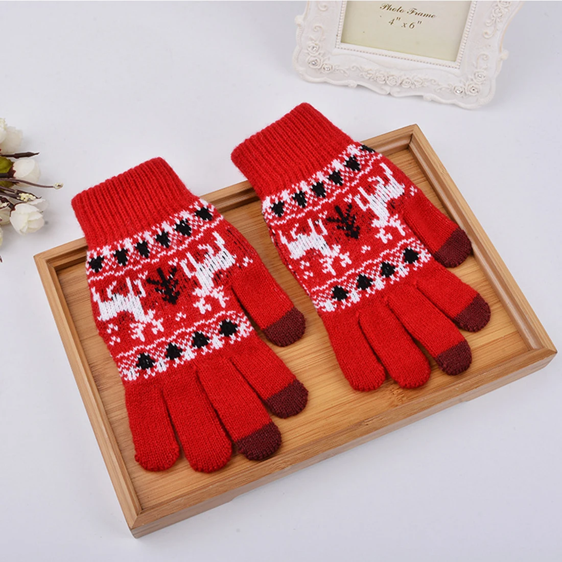 Christmas Tree Fawn Touch Screen Gloves 2018 Hot 1 Pair Fashion Holiday