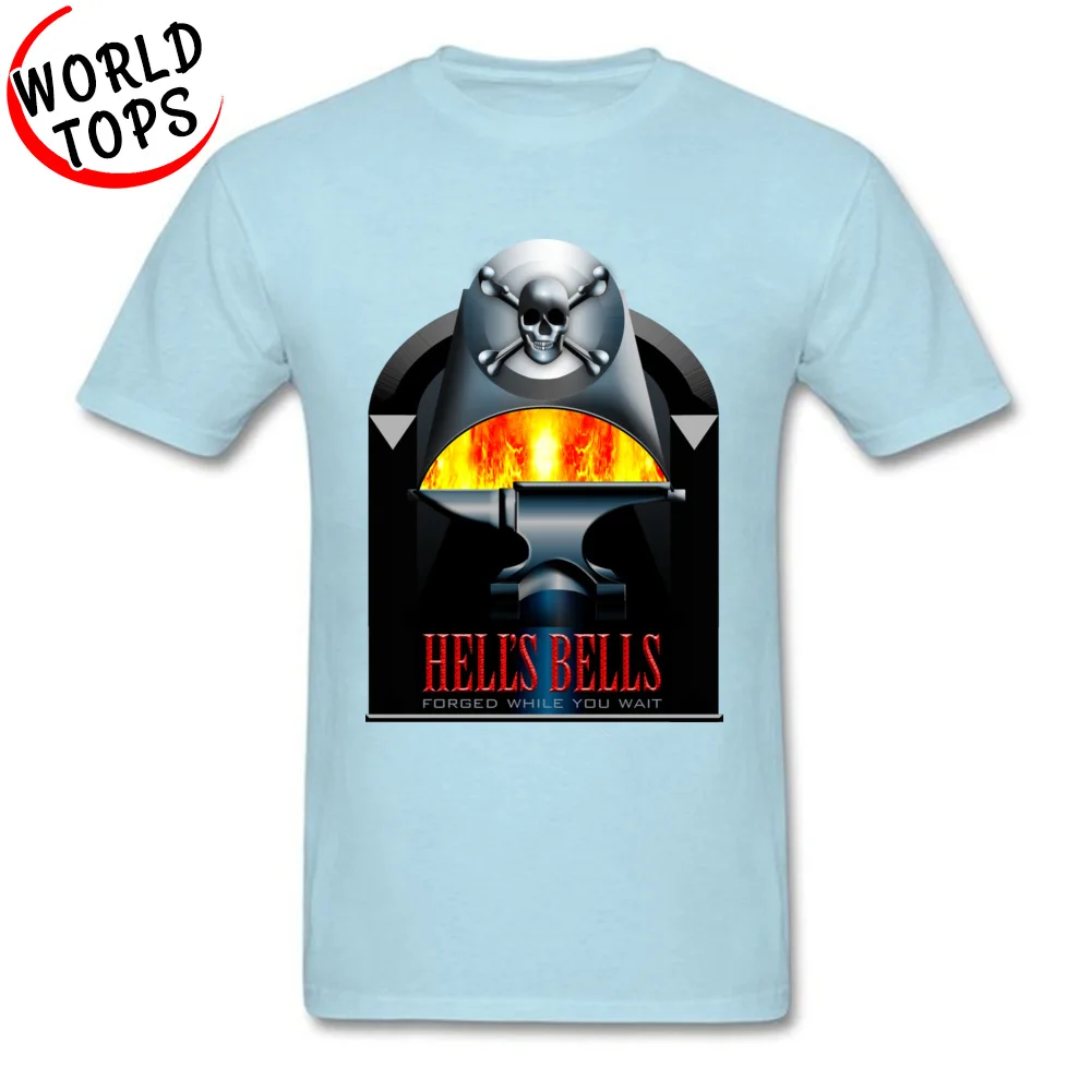 Hells Bells Round Neck Top T-shirts Fall Tops Shirts Short Sleeve Graphic 100% Cotton Design Tee Shirts Printing Men Hells Bells light