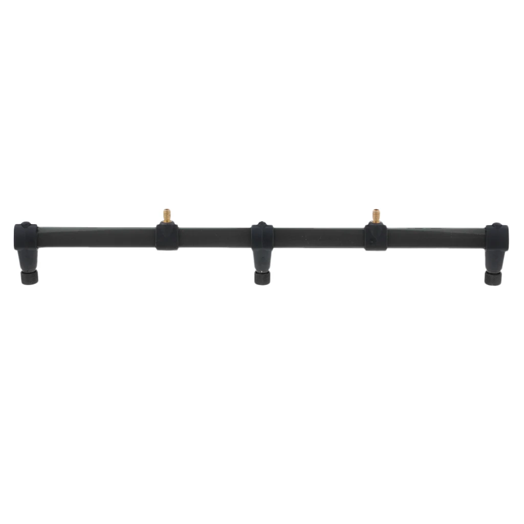 Black Steel Fishing Rod Pod Buzz Bar for 3 Fishing Rod Holder / Bite Alarm 50.5cm 