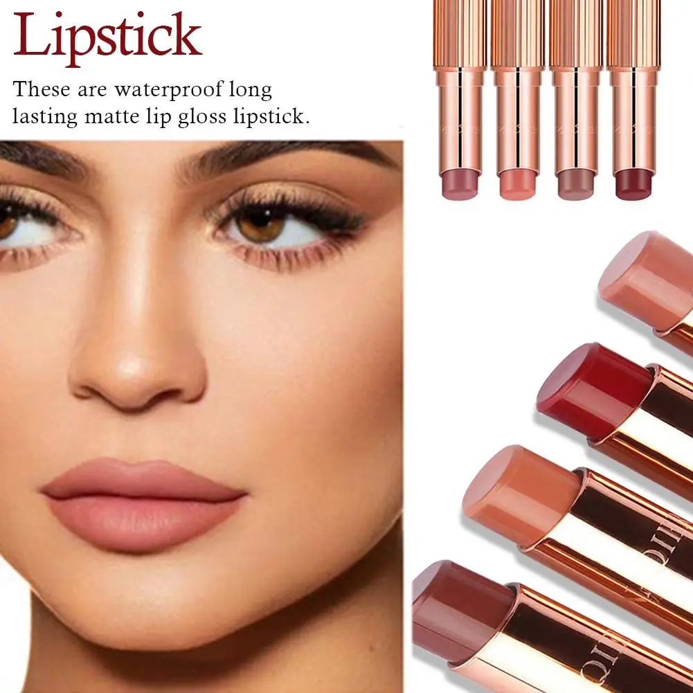

Matte Lipstick Set Does Not Fade Lip Balm Moisturizing Beauty Matte Lasting Makeup Set 4 Sticks Fashion