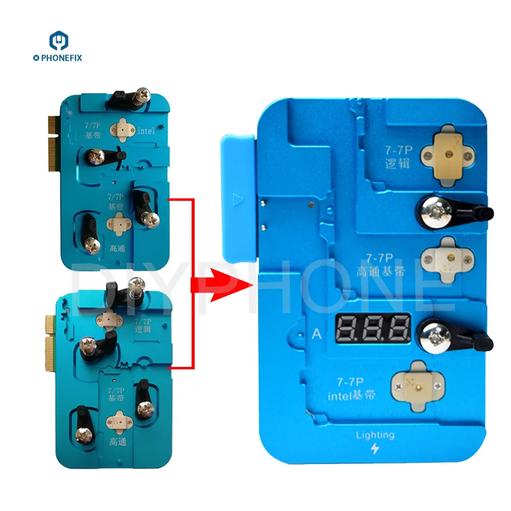 PHONEFIX JC Pro1000s Baseband Logic EEPROM IC программист батарея для наушников кабель для передачи данных инструмент для тестирования для iPhone 5 6 6S 7 7P 8 - Цвет: 2 in 1 Tool for 7 7P