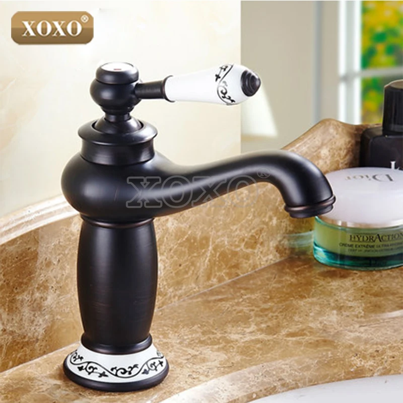 

XOXOBlack copper bathroom faucet fashion vintage hot and cold faucet wash basin mixer sink faucet mixer tap 50045HT