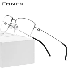 Оптические очки из титанового сплава, оправа для мужчин, полурецептурные очки, корейские женские очки для близорукости, Безвинтовые очки для Большого Лица