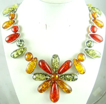 

Free shipping Fashion Precious Modernist TEARDROP GOLDEN HONEY PRESSED AMBERS NECKLACE jewellery making C25