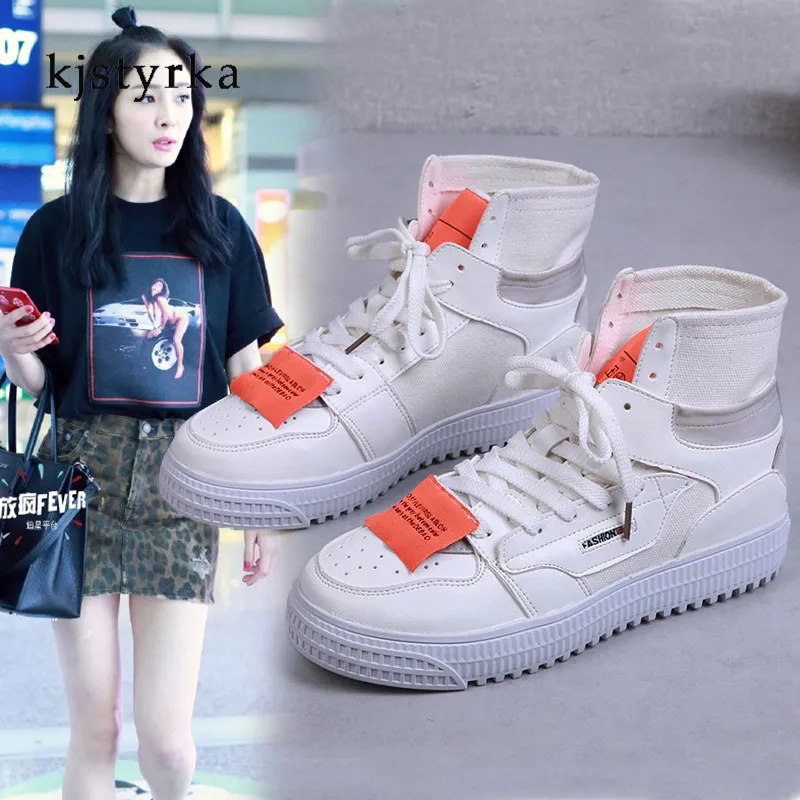 

Kjstyrka 2018 fashion style casual spring autumn women flats canvas high top shoes air mesh breathable Non Slip Damping shoes