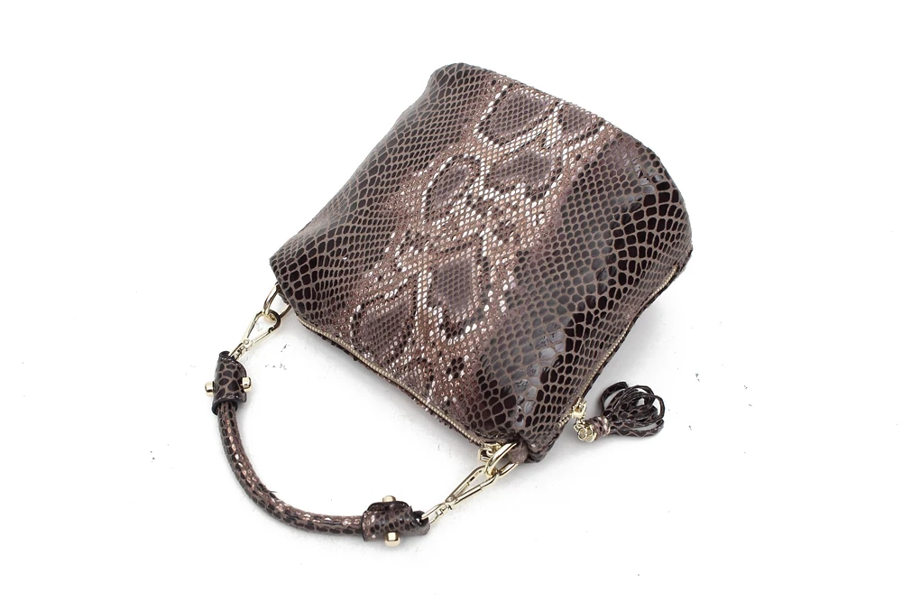 Arliwwi Роскошные блестящие Змеиный узор качество из искусственной кожи Маленькая дизайнерская элегантная сумка через плечо для женщин 31745