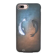 Для iphone 6 6s6000mAh задняя защелка-зарядное устройство Беспроводная Мобильная мощность Tai Chi fish power phone shell для iphone 7 8 x plus