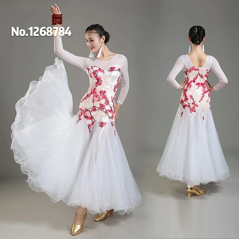 

4 colors white ballroom dress women ballroom waltz dresses Lady ballroom dance clothes waltz dance costumes dance wear flamenco