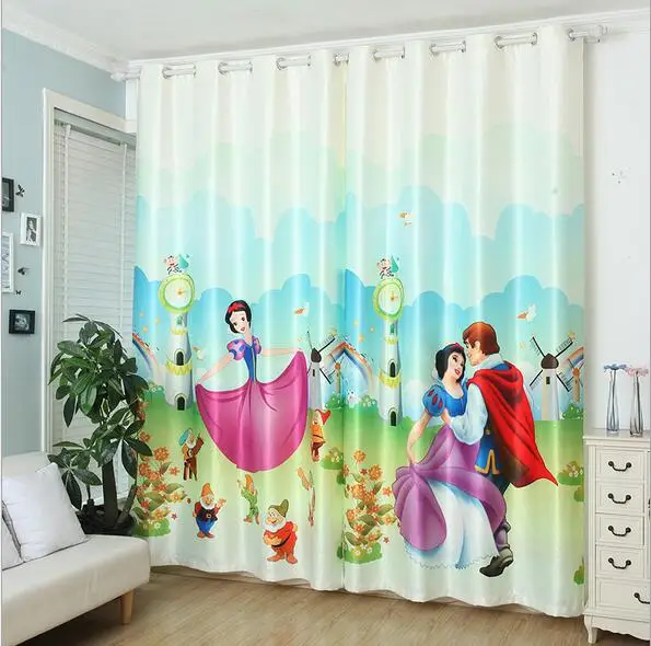 

princess Curtain Luxury Blackout 3D Window Curtain Living Room girl Bedroom Drapes Cortinas Rideaux Customized size pillowcase