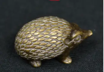 

Antique bronze bronze ornaments with small pieces of copper fine carving little hedgehog Wenwan boutique