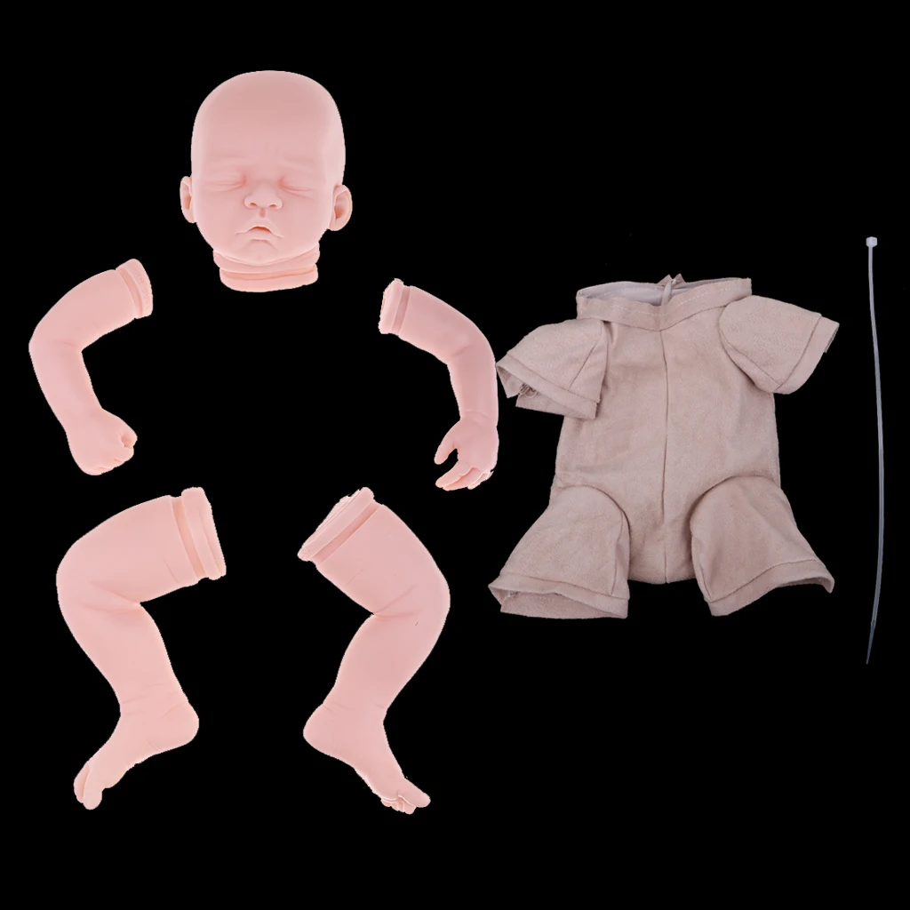 Handmade DIY 20'' Reborn Kits Soft Silicone Blank Baby Doll Mold Suede Cloth Body Set Hands-On Toy