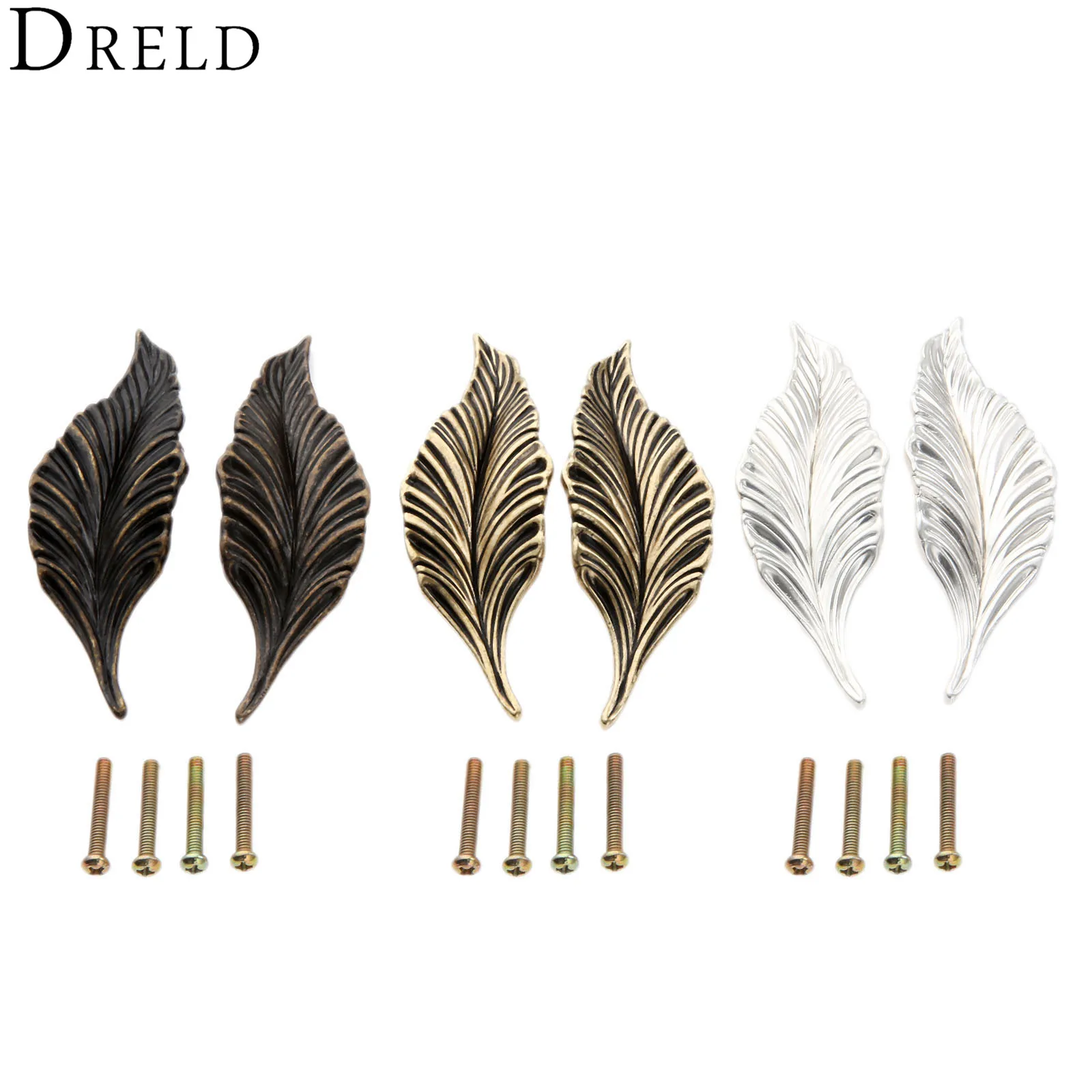 DRELD 2 Pcs الجدة يترك مقابض لقطع الأثاث مجلس الوزراء المقابض لخزانة ملابس بأدراج باب المطبخ مقبض أثاث