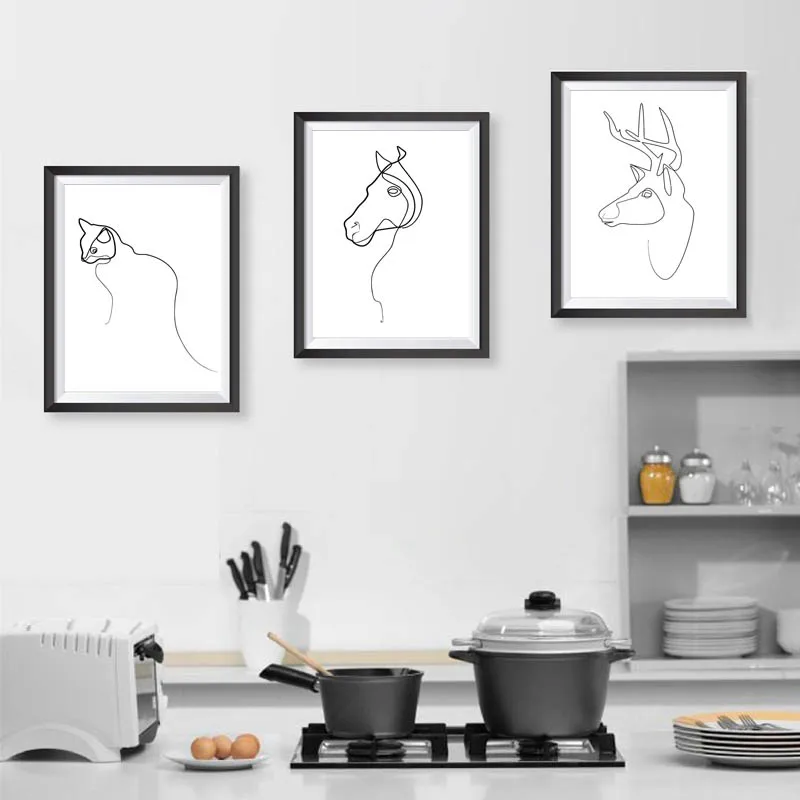 

Modern Home Decor Living Room Wall Painting Print Wall Decoration Painting Line Drawing Animal Picture Modern Art Fashion Poster