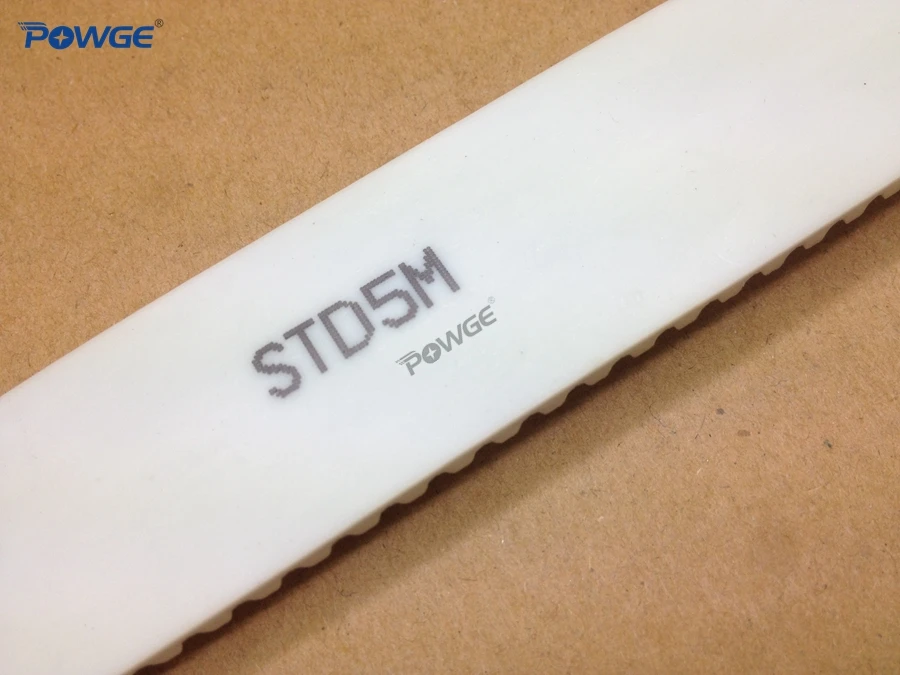 POWGE Arc PU белый STD STS S5M открытый ремень ГРМ 15mm Ширина 10/15/20/25/30/50 мм полиуретан сталь