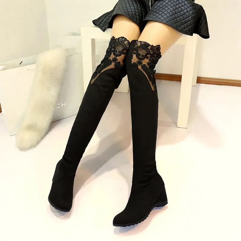 denim thigh high boots plus size