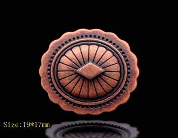 

30X 19*17MM Antique Copper Punk Biker Southeast Flower Engraved Metal Rivet Stud Spot Concho For Leather Belt Rivet Back