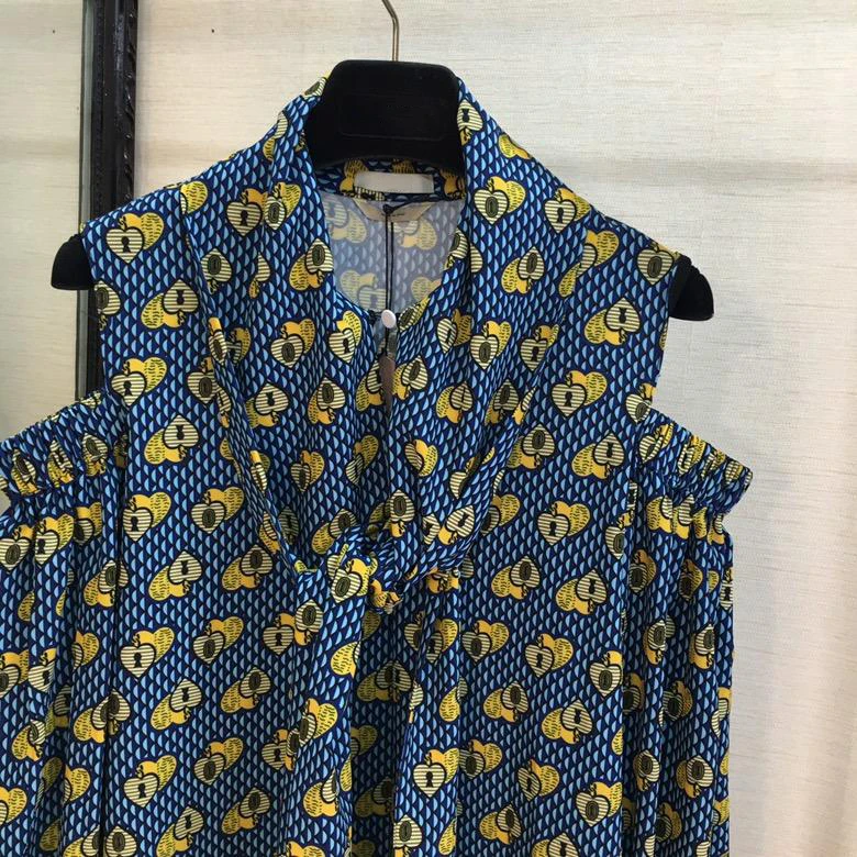 Blau 2019 Revers 0403 Damen Baumwolle Ärmeln Mode Neue Kleid Frauen Lange Druck ZkPuTOXi
