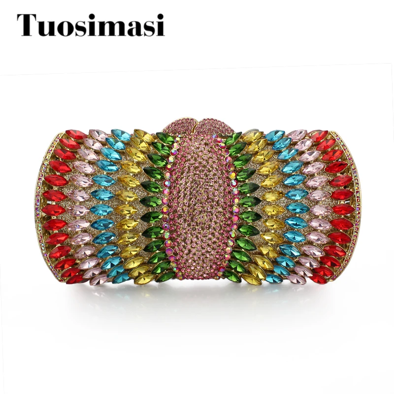 

hard metal box black rhinestone clutch evening bag ladies party clutch purses handbags fashion (8758A-C)