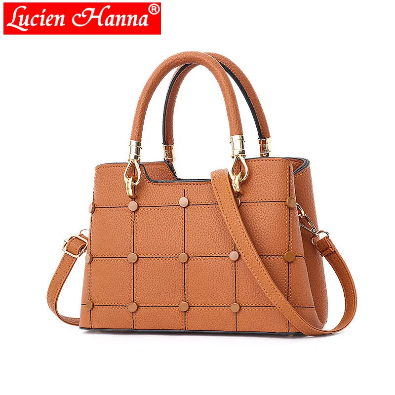 

2018 Fashion Women Handbags Leather Shoulder Bag Vintage Handbag Casual Tote Woman Messenger Bags Top-Handle Purse Wallet Black