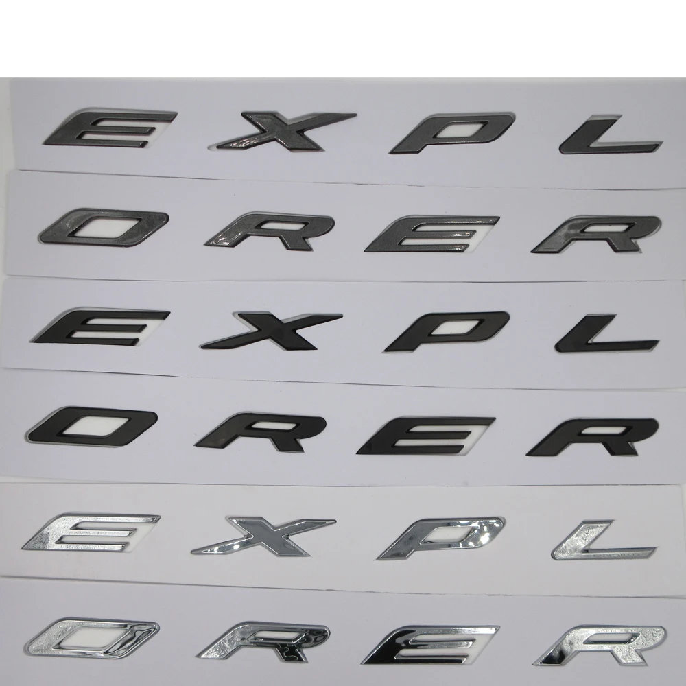 Черный/серебристый для 2011 2012 2013 2014 2015 2016 Ford Explorer Sport DIY 3D EXPLORER Fix Letters Hood Эмблема Хром