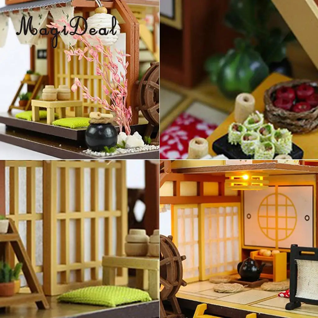 DIY Dollhouse Miniature Kit Japanese Style Forest Little House with Furniture Toy Kids Gift