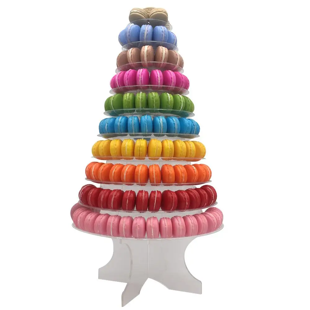 

3/6/10 Tier Macaron Display Stand Round Macaron Tower Cake Stand PVC Tray Display Rack Wedding Birthday Cake Decorating Tools
