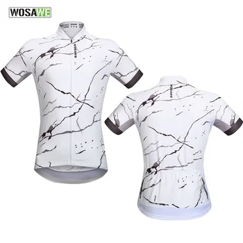 

WOSAWE Team Cycling Jersey 2018 White Short Sleeve Bike Ropa Ciclismo Breathable Retro Polyester Cycling Clothing Pocket for Men