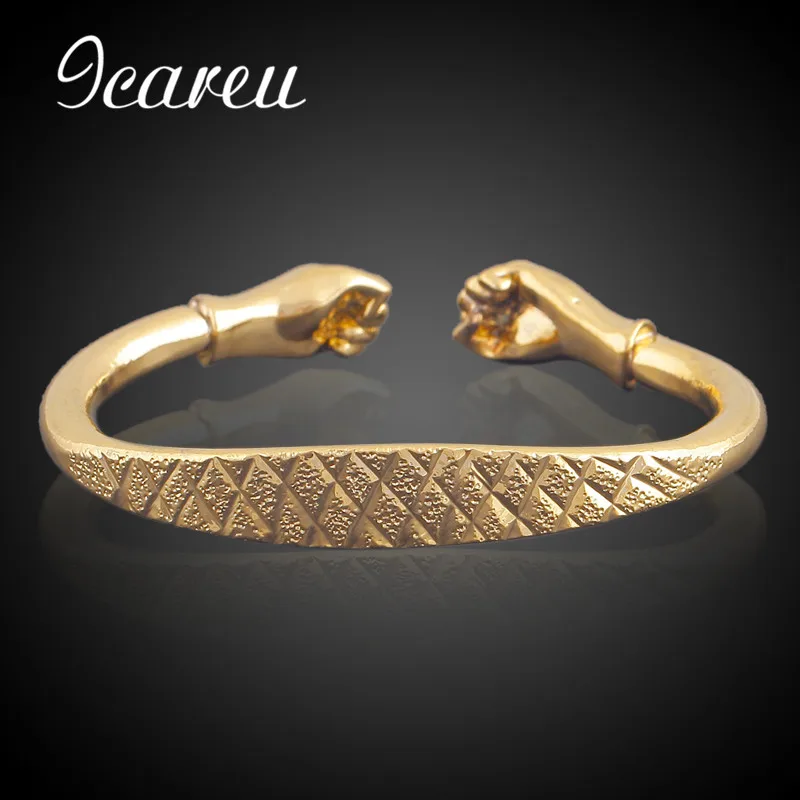 Wholesale Women Double Fist Cuff Bracelet Fashion Grid Women Open