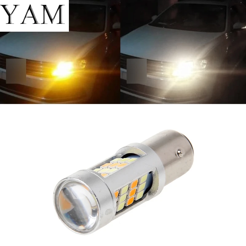 

YAM 1157 BAY15D Super Bright White/Amber Switchback 2835 42 LED Light Turn Signal