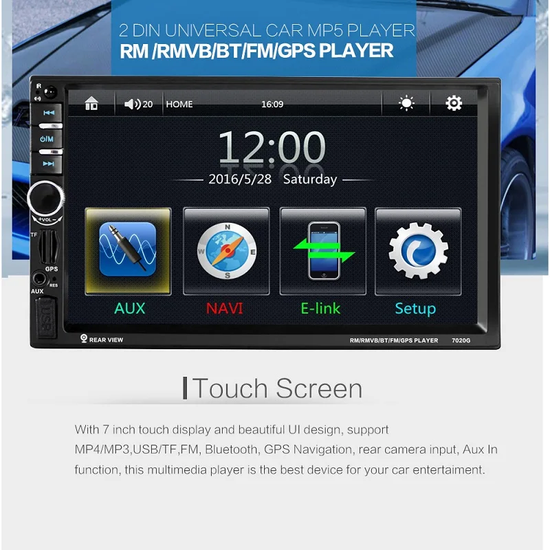 2din gps автомобильный центральный мультимедийный Авторадио сенсорный экран зеркальная связь Bluetooth 7020g MP5 плеер Automotivo стерео Carro pantalla